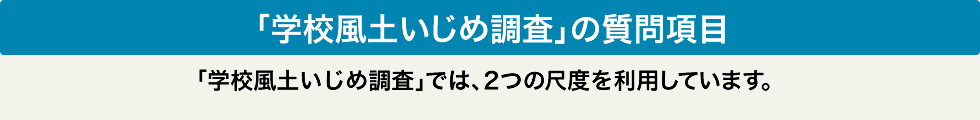 「学校風土いじめ調査」の質問項目